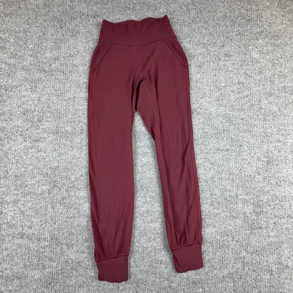 Lululemon Jogger Pants Womens 0 Red High Rise Tapered Pocket Yoga Lounge Stretch